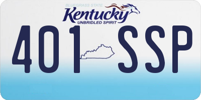 KY license plate 401SSP