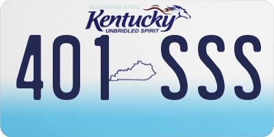 KY license plate 401SSS