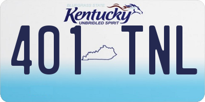 KY license plate 401TNL