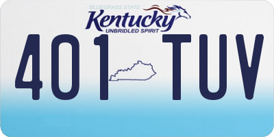 KY license plate 401TUV