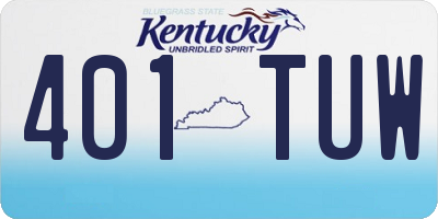 KY license plate 401TUW