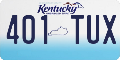 KY license plate 401TUX