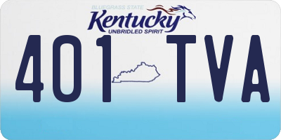 KY license plate 401TVA