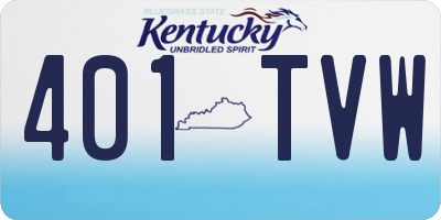 KY license plate 401TVW