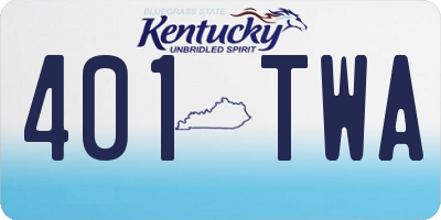 KY license plate 401TWA