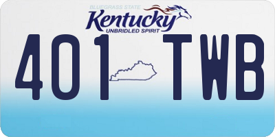 KY license plate 401TWB