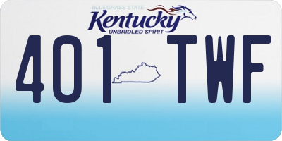 KY license plate 401TWF
