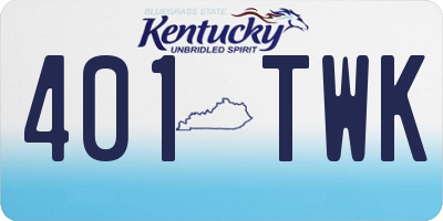 KY license plate 401TWK