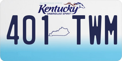 KY license plate 401TWM