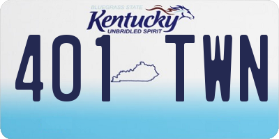 KY license plate 401TWN