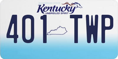 KY license plate 401TWP
