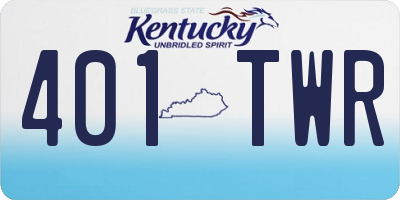 KY license plate 401TWR