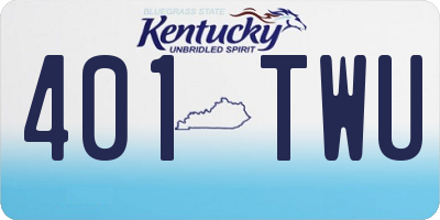 KY license plate 401TWU