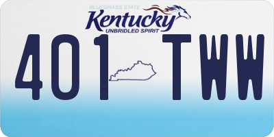KY license plate 401TWW