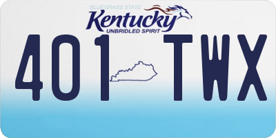 KY license plate 401TWX