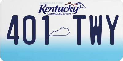 KY license plate 401TWY