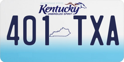 KY license plate 401TXA