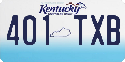KY license plate 401TXB