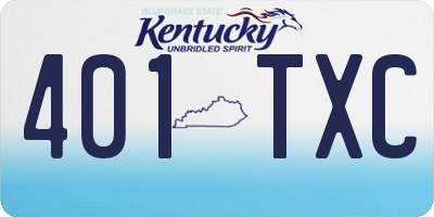 KY license plate 401TXC