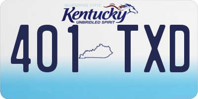 KY license plate 401TXD