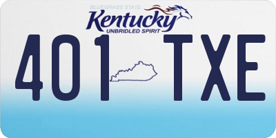 KY license plate 401TXE