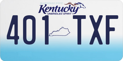 KY license plate 401TXF
