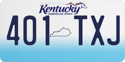 KY license plate 401TXJ