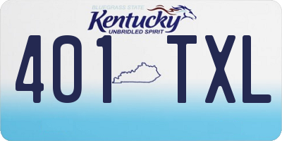KY license plate 401TXL