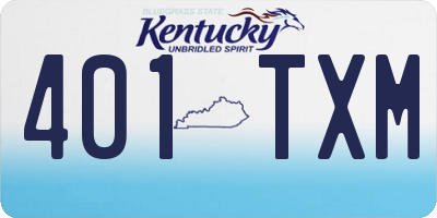 KY license plate 401TXM