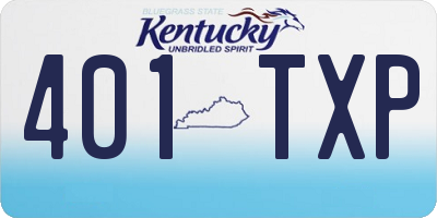 KY license plate 401TXP