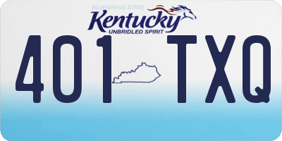 KY license plate 401TXQ