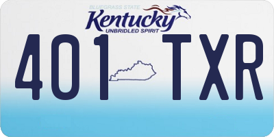 KY license plate 401TXR