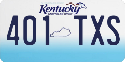 KY license plate 401TXS