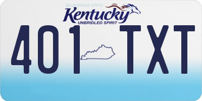 KY license plate 401TXT