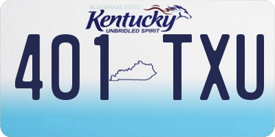 KY license plate 401TXU