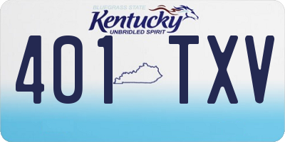 KY license plate 401TXV