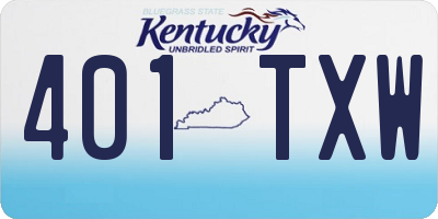 KY license plate 401TXW