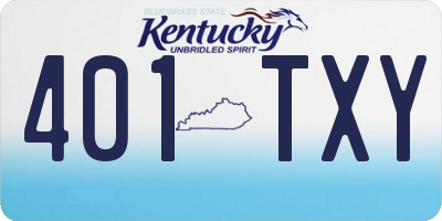 KY license plate 401TXY