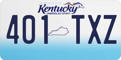KY license plate 401TXZ