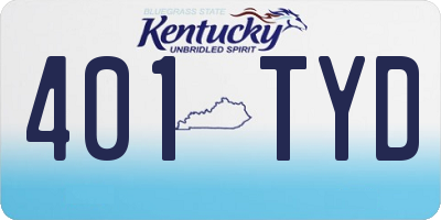 KY license plate 401TYD