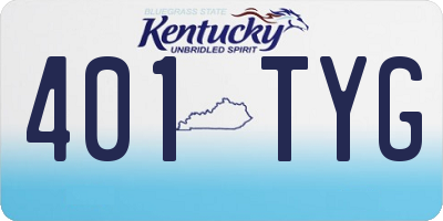 KY license plate 401TYG