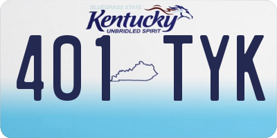 KY license plate 401TYK