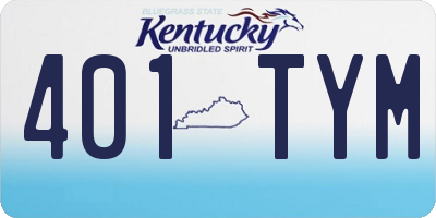 KY license plate 401TYM