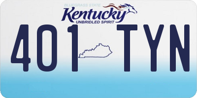 KY license plate 401TYN