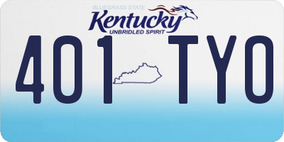 KY license plate 401TYO