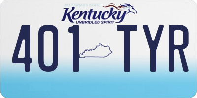 KY license plate 401TYR
