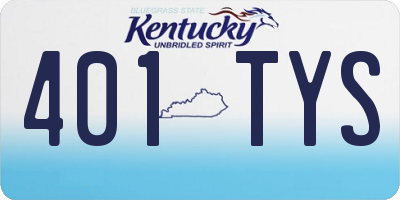 KY license plate 401TYS