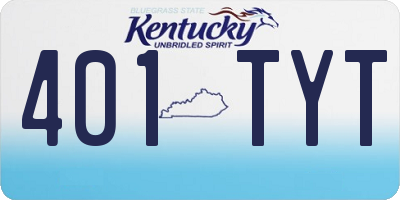 KY license plate 401TYT