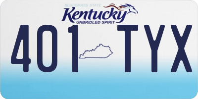 KY license plate 401TYX