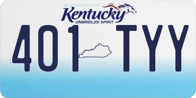 KY license plate 401TYY